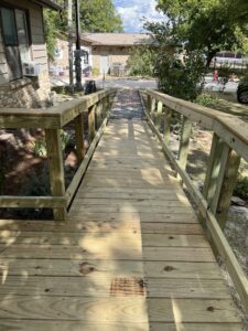 Eagle scouts install ramp