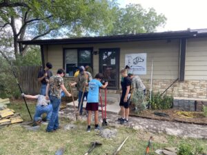 Eagle scouts install ramp