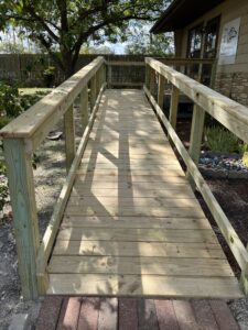 Eagle scouts install ramp