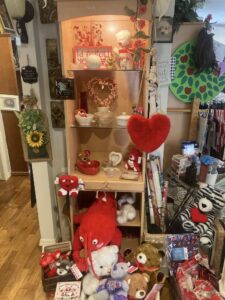 Valentine's merchandise at Second Chances Thrift Shop